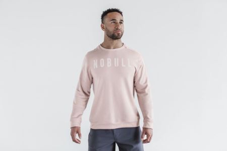 NOBULL Crew Sweatshirt - Bluza Męskie Różowe | PL-QNey6oh